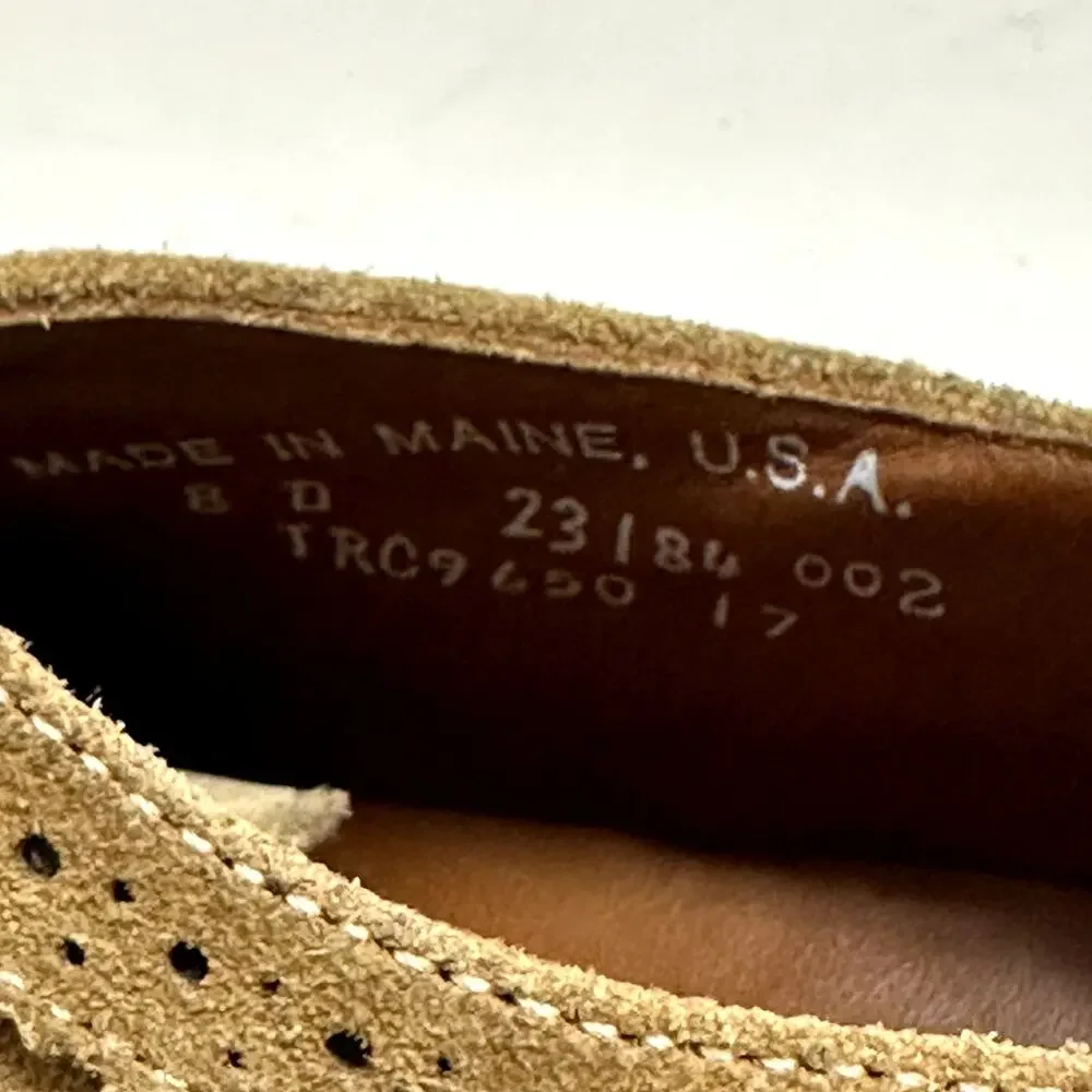 VGUC Rancourt & Co. Chandler Longwing Wingtip Tan Suede Derby Made in USA 8 D